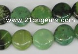 CAU38 15.5 inches 14mm flat round australia chrysoprase beads wholesale