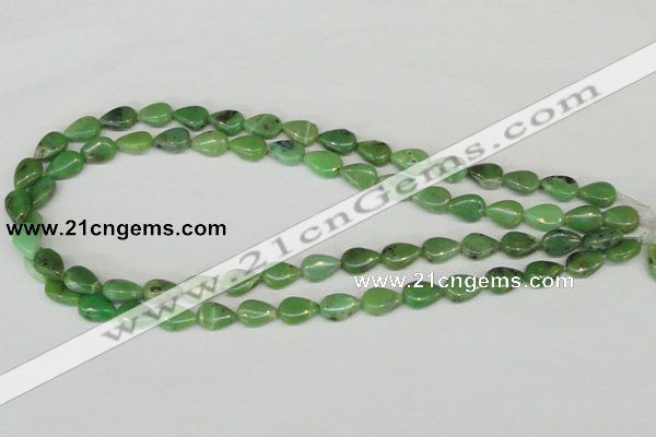 CAU41 15.5 inches 8*12mm flat teardrop australia chrysoprase beads