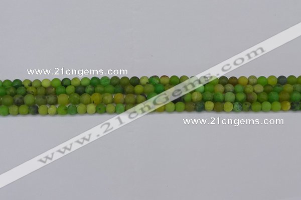 CAU410 15.5 inches 4mm round matte Australia chrysoprase beads