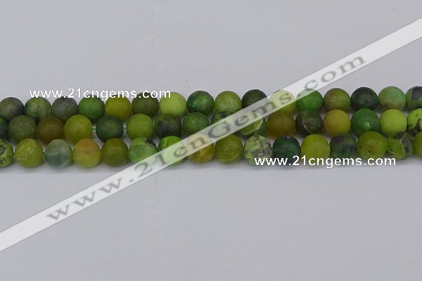 CAU414 15.5 inches 12mm round matte Australia chrysoprase beads