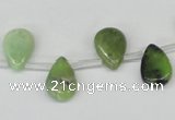 CAU42 10*14mm top-drilled flat teardrop australia chrysoprase beads