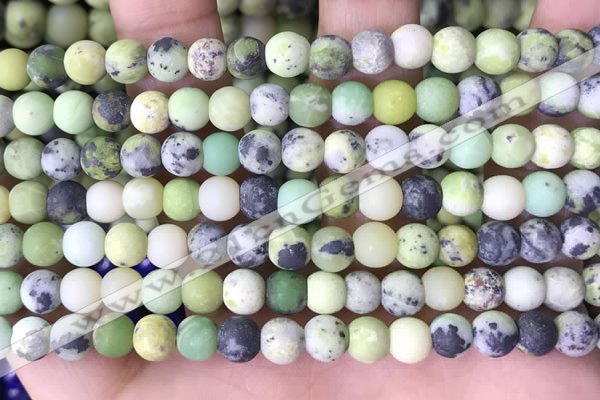 CAU478 15.5 inches 6mm round matte Australia chrysoprase beads