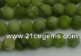 CAU510 15.5 inches 4mm round matte Chinese chrysoprase beads