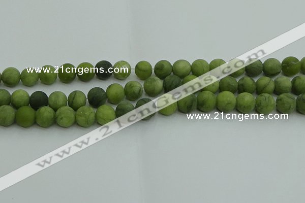 CAU512 15.5 inches 8mm round matte Chinese chrysoprase beads