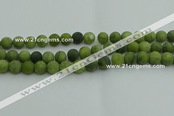 CAU513 15.5 inches 10mm round matte Chinese chrysoprase beads