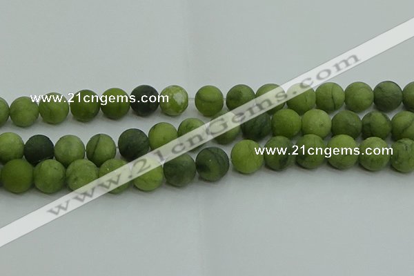 CAU514 15.5 inches 12mm round matte Chinese chrysoprase beads