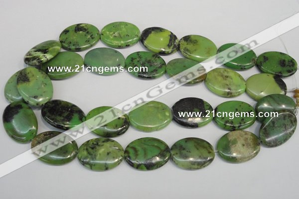 CAU66 15.5 inches 22*30mm oval Australia chrysoprase beads