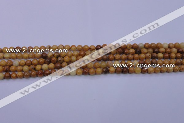 CAY01 15.5 inches 4mm round African yellow jasper beads wholesale