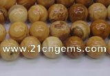 CAY03 15.5 inches 8mm round African yellow jasper beads wholesale