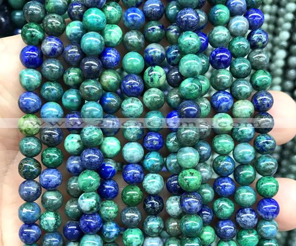 CAZ46 15 inches 6mm round azurite malachite beads wholesale