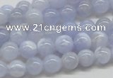 CBC02 15.5 inches 8mm round blue chalcedony beads wholesale