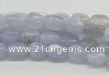 CBC05 15.5 inches 7*10mm nugget blue chalcedony beads wholesale