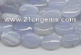 CBC09 15.5 inches 10*14mm oval blue chalcedony beads wholesale