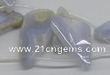 CBC15 15.5 inches freeform blue chalcedony beads wholesale