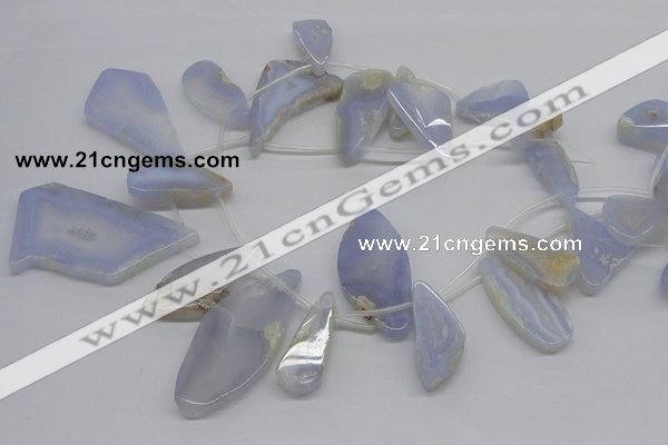 CBC15 15.5 inches freeform blue chalcedony beads wholesale