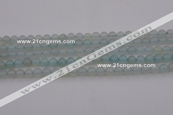 CBC202 15.5 inches 8mm round ocean blue chalcedony beads