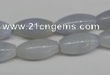 CBC25 15.5 inches 10*20mm rice blue chalcedony beads wholesale