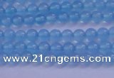 CBC250 15.5 inches 4mm A grade round ocean blue chalcedony beads