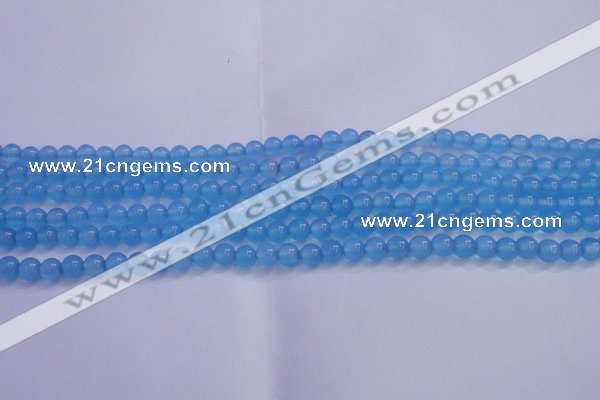 CBC251 15.5 inches 6mm A grade round ocean blue chalcedony beads