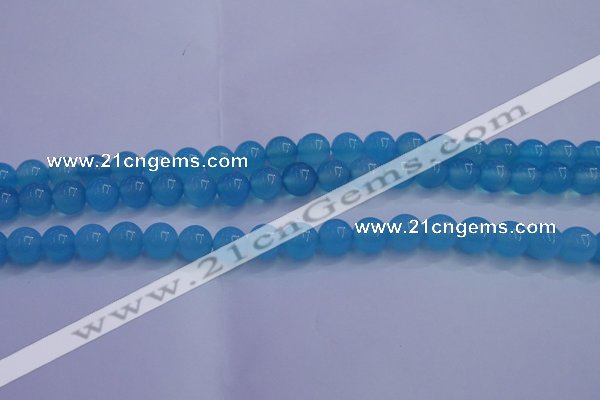 CBC252 15.5 inches 8mm A grade round ocean blue chalcedony beads