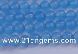 CBC261 15.5 inches 6mm AA grade round ocean blue chalcedony beads