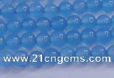 CBC261 15.5 inches 6mm AA grade round ocean blue chalcedony beads