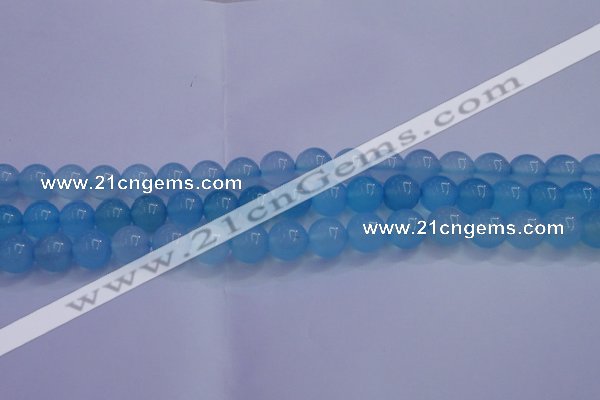 CBC264 15.5 inches 12mm AA grade round ocean blue chalcedony beads