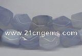 CBC28 15.5 inches 8*12mm – 10*14mm nuggets blue chalcedony beads