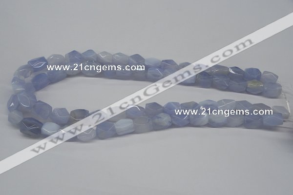 CBC28 15.5 inches 8*12mm – 10*14mm nuggets blue chalcedony beads