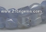 CBC29 15.5 inches 10*14mm – 12*16mm nuggets blue chalcedony beads