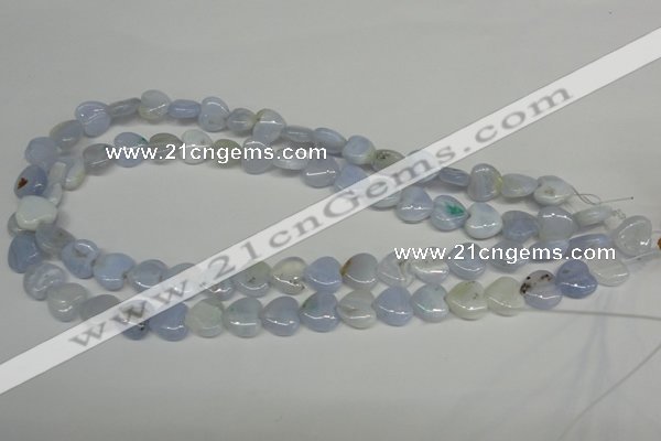 CBC34 15.5 inches 12*12mm heart blue chalcedony beads wholesale