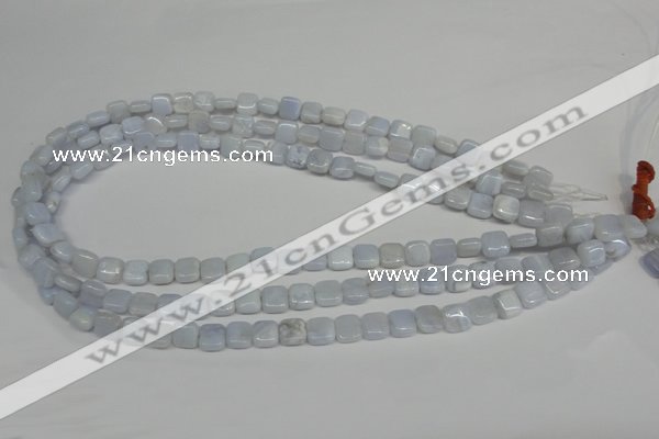 CBC36 15.5 inches 8*8mm square blue chalcedony beads wholesale