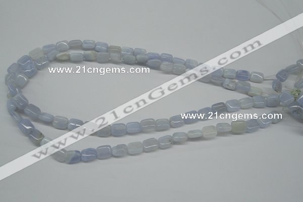 CBC38 15.5 inches 8*10mm rectangle blue chalcedony beads wholesale