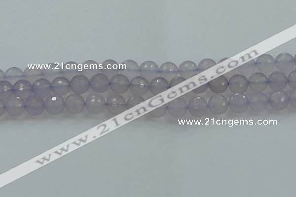 CBC438 15.5 inches 12mm faceted round purple chalcedony beads