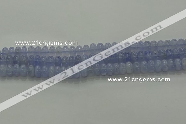 CBC442 15.5 inches 6*10mm rondelle blue chalcedony beads