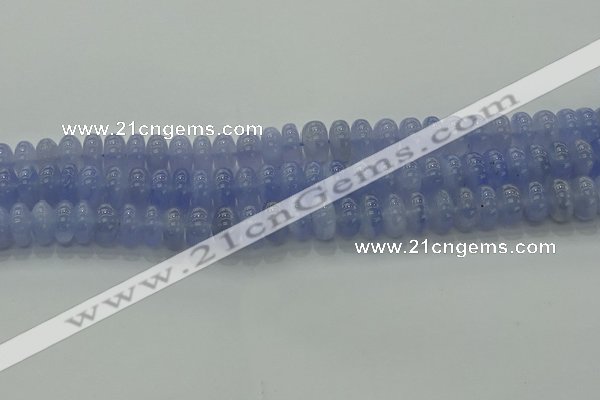 CBC443 15.5 inches 7*12mm rondelle blue chalcedony beads