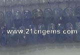 CBC447 15.5 inches 6*10mm faceted rondelle blue chalcedony beads