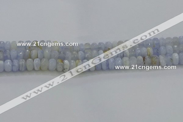 CBC465 15.5 inches 5*8mm faceted rondelle blue chalcedony beads