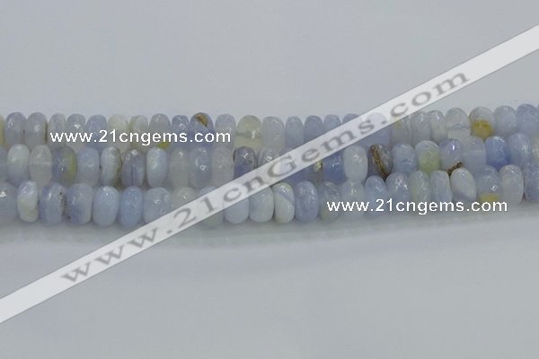 CBC466 15.5 inches 6*10mm faceted rondelle blue chalcedony beads