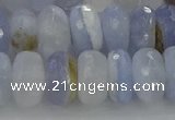 CBC467 15.5 inches 7*12mm faceted rondelle blue chalcedony beads