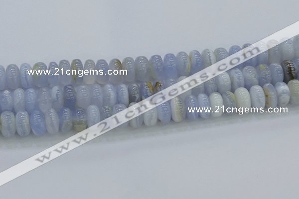 CBC473 15.5 inches 7*12mm rondelle blue chalcedony beads