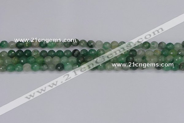 CBC700 15.5 inches 4mm faceted round African green chalcedony beads