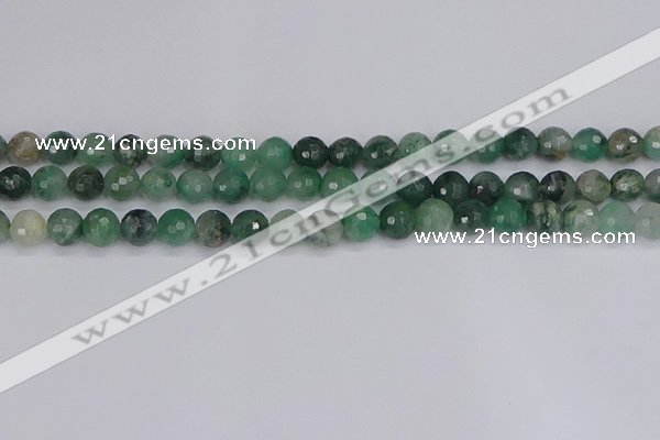 CBC701 15.5 inches 6mm faceted round African green chalcedony beads