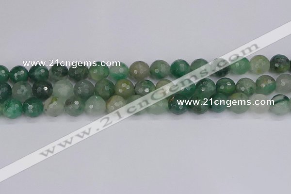 CBC702 15.5 inches 8mm faceted round African green chalcedony beads