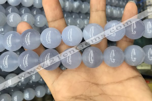 CBC737 15.5 inches 18mm round blue chalcedony beads wholesale