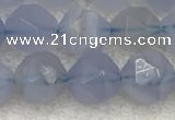 CBC741 15.5 inches 8mm faceted nuggets blue chalcedony beads