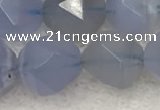 CBC743 15.5 inches 12mm faceted nuggets blue chalcedony beads