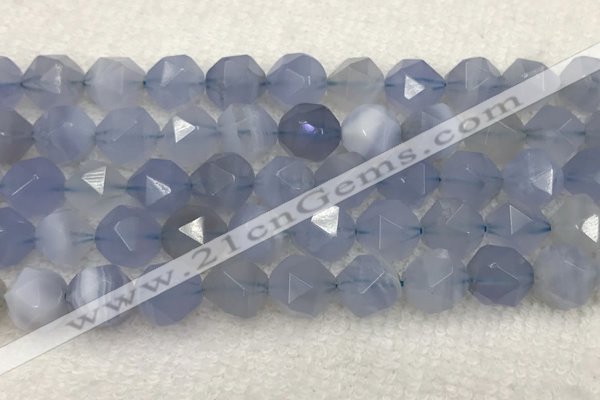 CBC744 15.5 inches 14mm faceted nuggets blue chalcedony beads