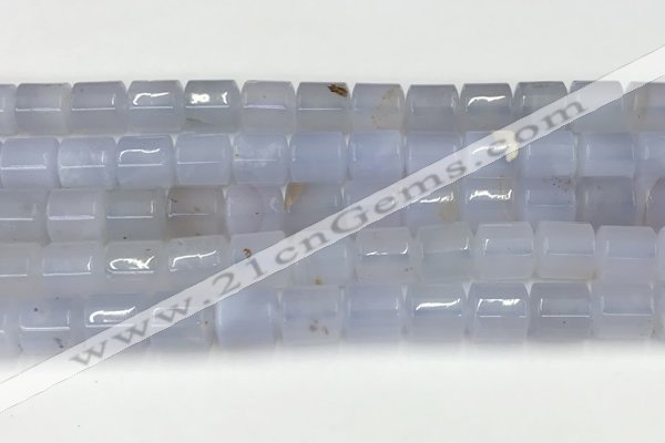 CBC821 15.5 inches 10*11mm tube blue chalcedony gemstone beads