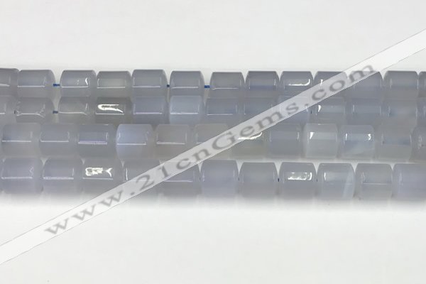 CBC825 15.5 inches 10*11mm tube blue chalcedony gemstone beads